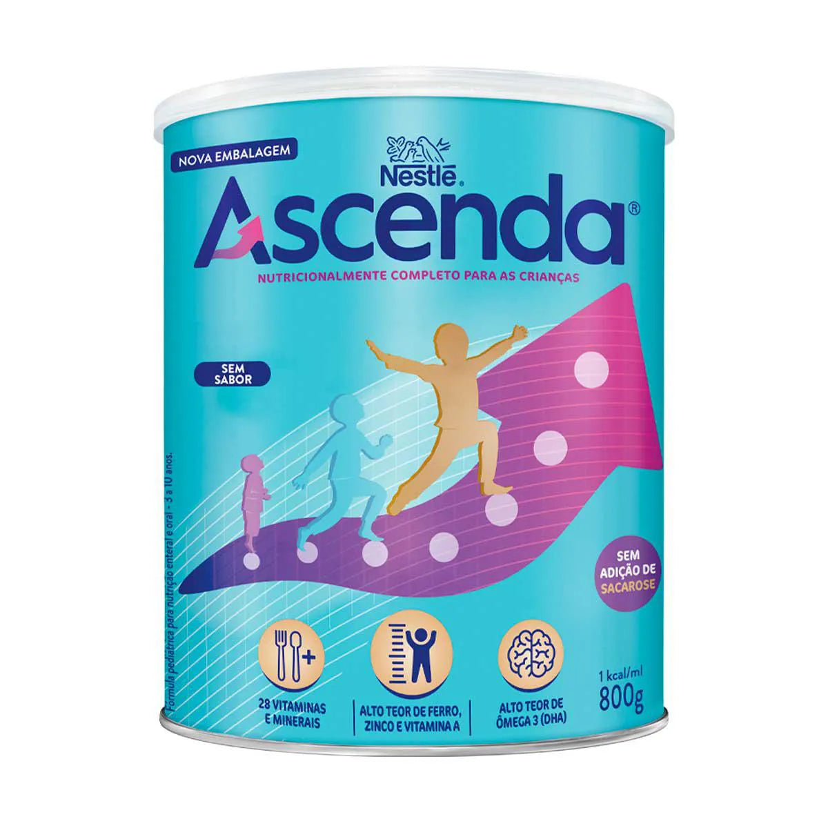 Suplemento Alimentar Infantil Nestlé Ascenda Sem Sabor 800g