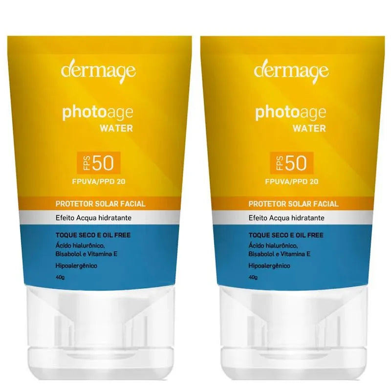 Dermage Photoage Water Kit com 2 Unidades - Protetor Solar Facial FPS50 - 40g Kit