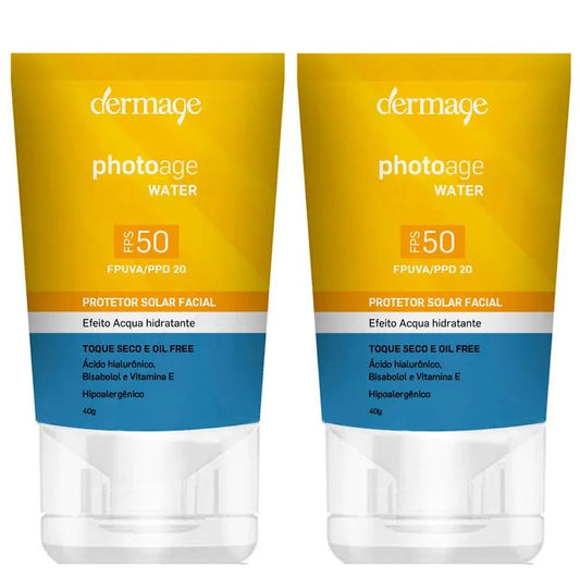 Dermage Photoage Water Kit com 2 Unidades - Protetor Solar Facial FPS50 - 40g Kit