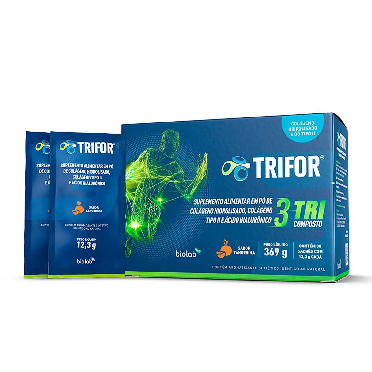 Colágeno Trifor Tangerina 30 Sachês De 12,3g