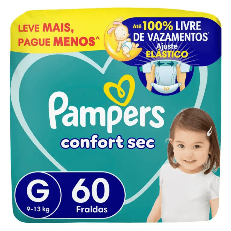 Fralda Pampers Confort Sec G 60 Unidades