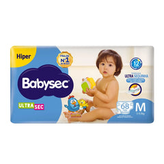 Fralda Infantil Babysec Ultrasec Hiper M 68 Unidades