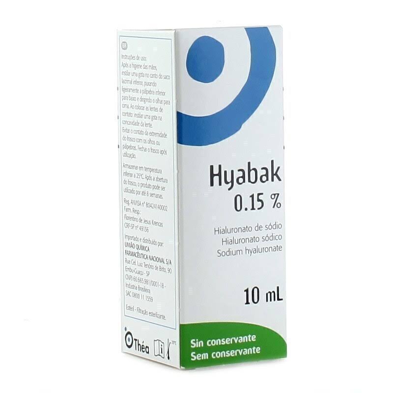 Colírio Hyabak 0,15% De 10ml